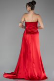 Robe de Soirée Longue Satin Rouge ABU4093