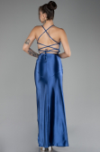 Robe de Soirée Longue Satin Indigo ABU2800