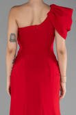 Robe Queue de Poisson Longue Mousseline Rouge ABU4091