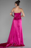 Robe de Soirée Longue Satin Fushia ABU4093