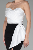 Robe Queue de Poisson Longue Noir-Blanc ABU4115