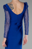 Robe de Soirée Longue Bleu Saxe ABU4117