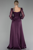 Robe de Soirée Longue Satin Violet ABU4121