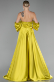 Robe de Soirée Longue Satin Pistache vert ABU4132
