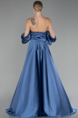 Robe de Soirée Longue Satin Indigo ABU4132