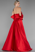 Robe de Soirée Longue Satin Rouge ABU4132