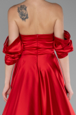 Robe de Soirée Longue Satin Rouge ABU4132