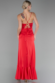 Robe de Soirée Devant Court Dos Long Satin Rouge ABO109