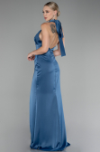 Robe de Soirée Longue Satin Indigo ABU4109