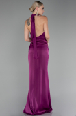 Robe de Soirée Grande Taille Longue Satin Prune ABU4110