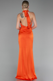 Robe de Soirée Grande Taille Longue Satin Orange ABU4110