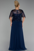 Robe de Soirée Grande Taille Longue Mousseline Bleu Marine ABU4075