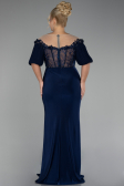 Robe de Soirée Grande Taille Longue Bleu Marine ABU4100