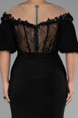 Robe de Soirée Grande Taille Longue Noir ABU4100