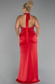 Robe de Soirée Grande Taille Longue Satin Rouge ABU4110