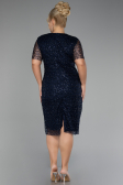 Robe de Soirée Grande Taille Midi Bleu Marine ABK2116