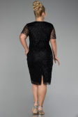 Robe de Soirée Grande Taille Midi Noir ABK2116