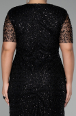 Robe de Soirée Grande Taille Midi Noir ABK2116