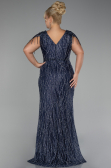 Robe De Soirée Grande Taille Longue Bleu Marine ABU4146