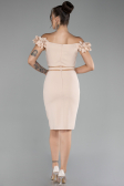 Robe de Cérémonie Courte Beige ABK2120