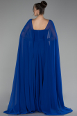 Robe de Soirée Longue Mousseline Bleu Saxe ABU4158