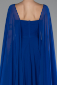 Robe de Soirée Longue Mousseline Bleu Saxe ABU4158
