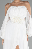 Robe de Soirée Longue Mousseline Blanc ABU4165
