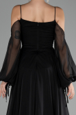 Robe de Soirée Longue Mousseline Noir ABU4165