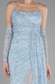 Robe de Soirée Longue Perlé Bleu clair ABU4163