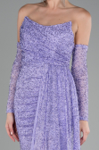 Robe de Soirée Longue Perlé Lilas ABU4163