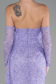 Robe de Soirée Longue Perlé Lilas ABU4163