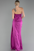 Robe de Soirée Longue Satin Fushia ABU4174