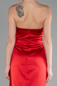 Robe de Soirée Longue Satin Rouge ABU4174