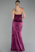 Robe de Soirée Longue Satin Prune ABU4174