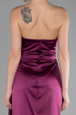 Robe de Soirée Longue Satin Prune ABU4174