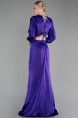 Robe de Soirée Longue Satin Violet ABU4177