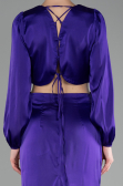 Robe de Soirée Longue Satin Violet ABU4177