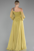 Robe de Soirée Longue Mousseline Pistache vert ABU4165