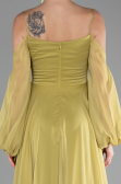 Robe de Soirée Longue Mousseline Pistache vert ABU4165