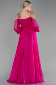 Robe de Soirée Longue Mousseline Fushia ABU4165
