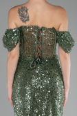 Robe de Cérémonie Midi Squameuse Kaki ABK2130