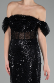 Robe de Cérémonie Midi Squameuse Noir ABK2130