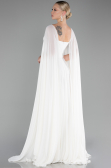 Robe de Soirée Longue Mousseline Blanc ABU4158