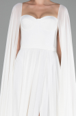 Robe de Soirée Longue Mousseline Blanc ABU4158