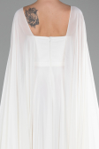 Robe de Soirée Longue Mousseline Blanc ABU4158