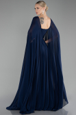 Robe de Soirée Longue Mousseline Bleu Marine ABU4158