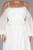 Robe De Fiançailles Grande Taille Longue Mousseline Blanc ABU4167