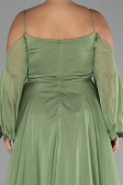 Robe De Fiançailles Grande Taille Longue Mousseline Kaki ABU4167