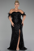 Robe De Soirée Grande Taille Longue Noir ABU4149