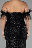 Robe De Soirée Grande Taille Longue Noir ABU4149